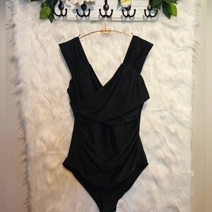Swimsuits For All Ruched Crossed Top One Piece Swimsuit